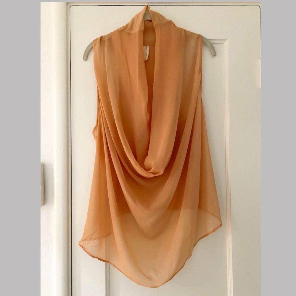 Maggie Ward Chiffon Blouse Toast Size Large
